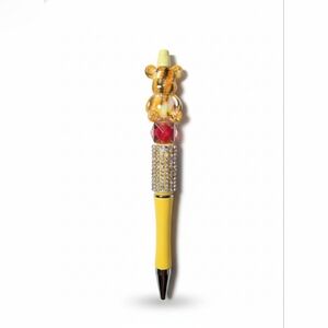Tiger Bear Beaded Fancy Pen - Yellow
